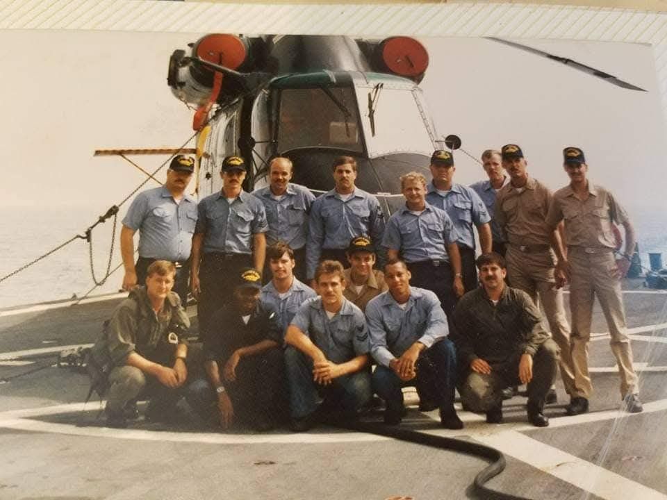 HSL-32 Det-3 crew aboard the USS Stark in 1987.