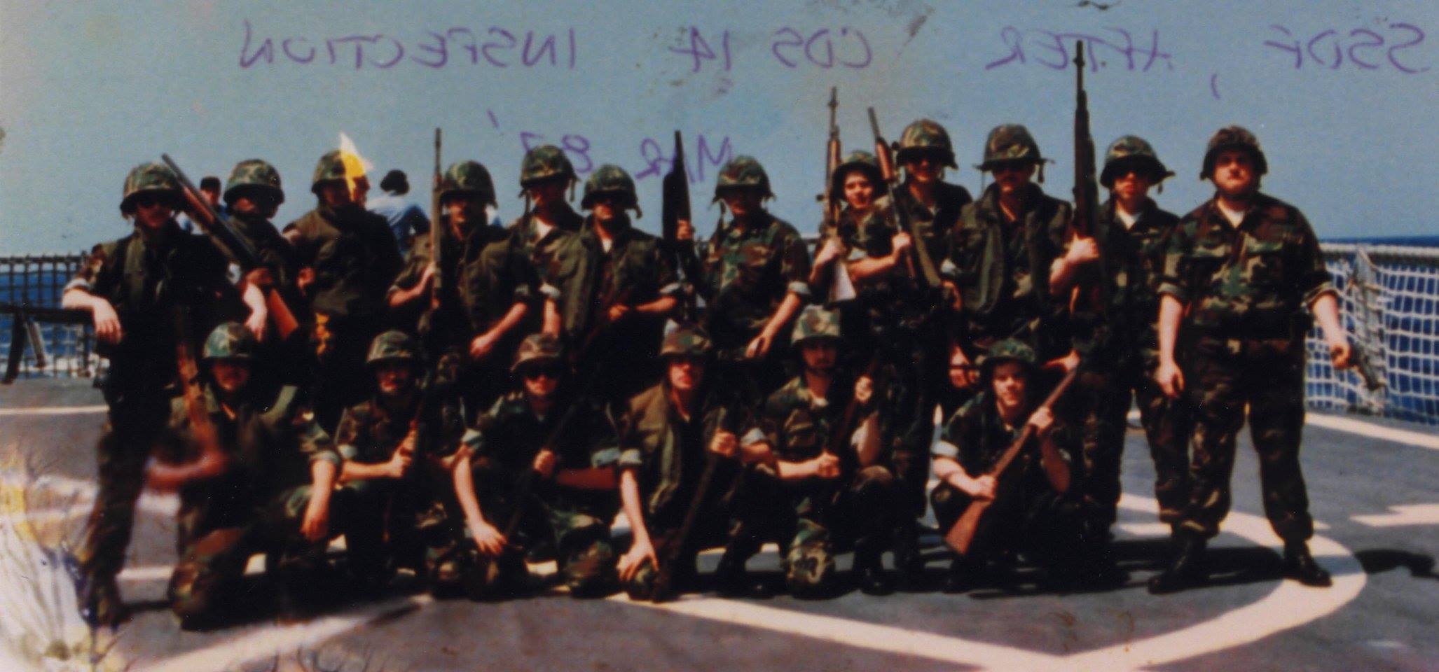 Ship's Self Defense Force aboard the USS Stark in 1987.