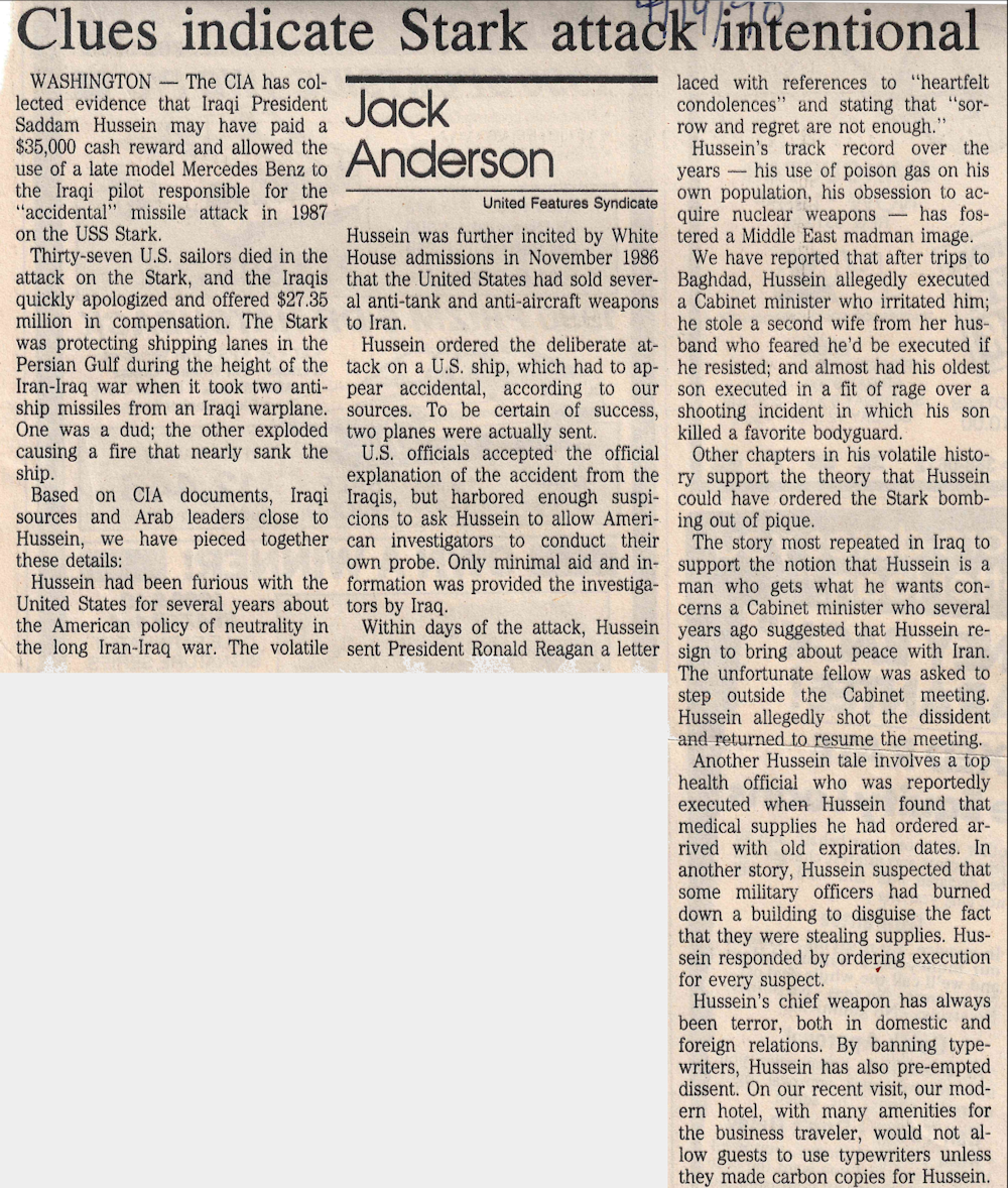 Newpaper unknown: April 19, 1990