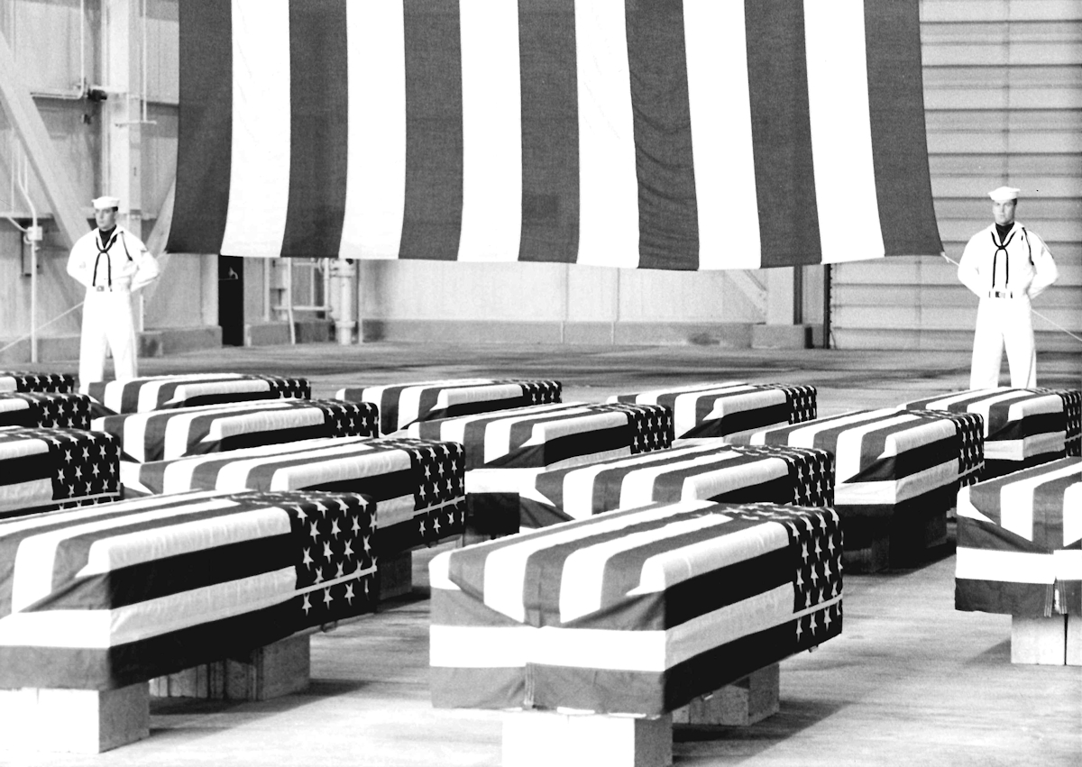 Honor Guard standing watch at Dover Air Force Base.