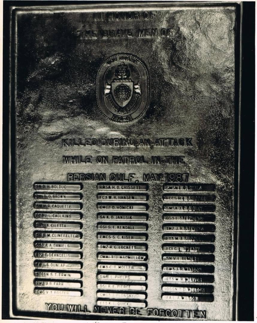 Memorial plaque being created by USS Yosemite.