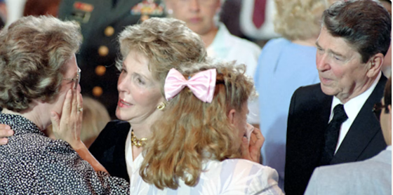 The President and First Lady meeting the family members of those killed on the USS Stark.