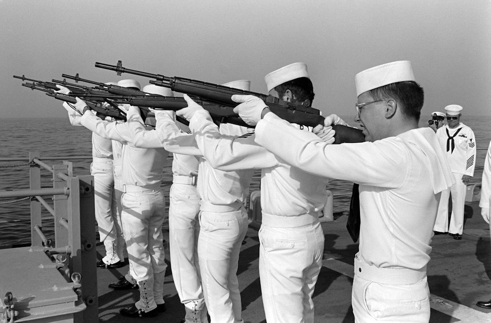 17MAY88 USS Stump DD-978:  Memorial Service to honor the 37 sailors lost aboard the USS Stark.