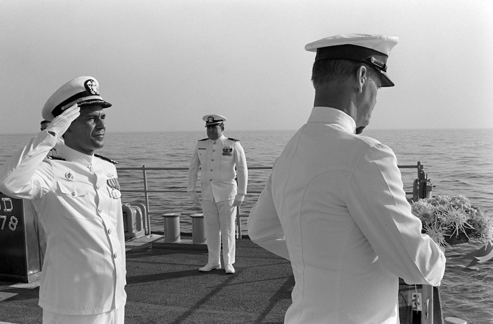 17MAY88 USS Stump DD-978:  Memorial Service to honor the 37 sailors lost aboard the USS Stark.