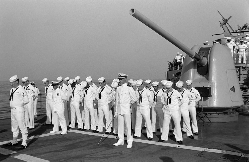 17MAY88 USS Stump DD-978:  Memorial Service to honor the 37 sailors lost aboard the USS Stark.