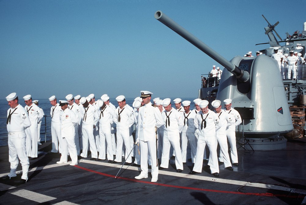 17MAY88 USS Stump DD-978:  Memorial Service to honor the 37 sailors lost aboard the USS Stark.