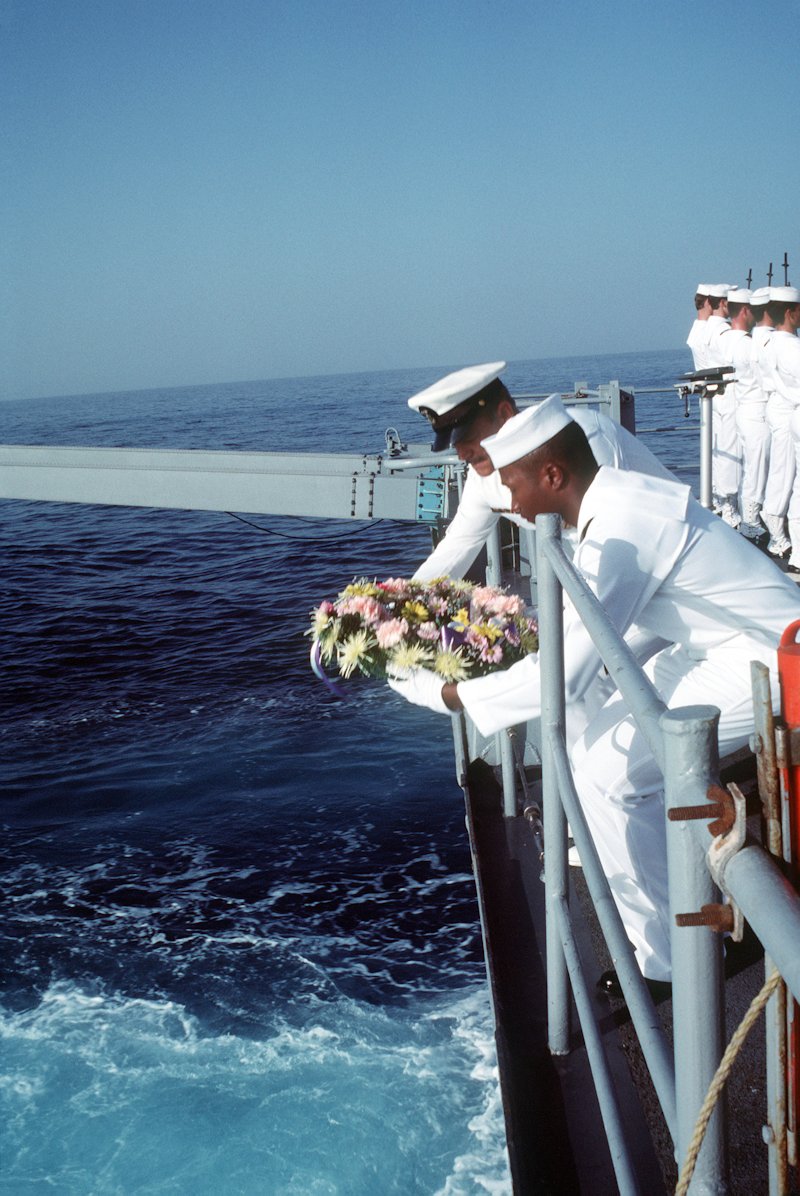 17MAY88 USS Stump DD-978:  Memorial Service to honor the 37 sailors lost aboard the USS Stark.